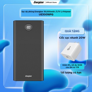 Sạc dự phòng Energizer 30000mAh UE30016PQ/UE30055PQ - tích hợp sạc nhanh 22.5W, 3 cổng sạc ra tiện lợi