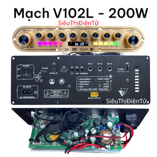 MẠCH LOA KÉO XÁCH TAY V102L - 200W - 2 KÊNH LẮP LOA KÉO XÁCH TAY
