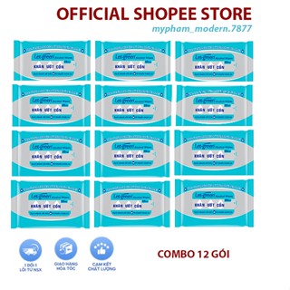 Khăn Ướt Cồn Let Green 10 Miếng ( COMBO 12 GÓI) – Lau Sạch, Tiện Lợi, Kháng Khuẩn, Gói Chắc, Nhanh