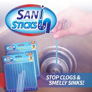 Bộ 12 que thông tắc cống SANI, Vĩ 12 Que Thông Cống Que Thông Tắc Cống Sani Sticks Hiệu Quả