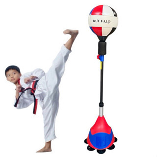 Trụ Bóng Đấm Tập Phản Xạ BUFFALO, đấm boxing, tập thể dục vận động tại nhà tặng kèm găng tay trẻ em