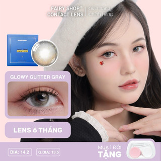  Kính Áp Tròng Ẩm Cao Glowy Glitter Gray 14.2 hiệu ứng filter Silicone Hydrogel - FAIRY SHOP CONTACT LENS độ 0 đến 6 