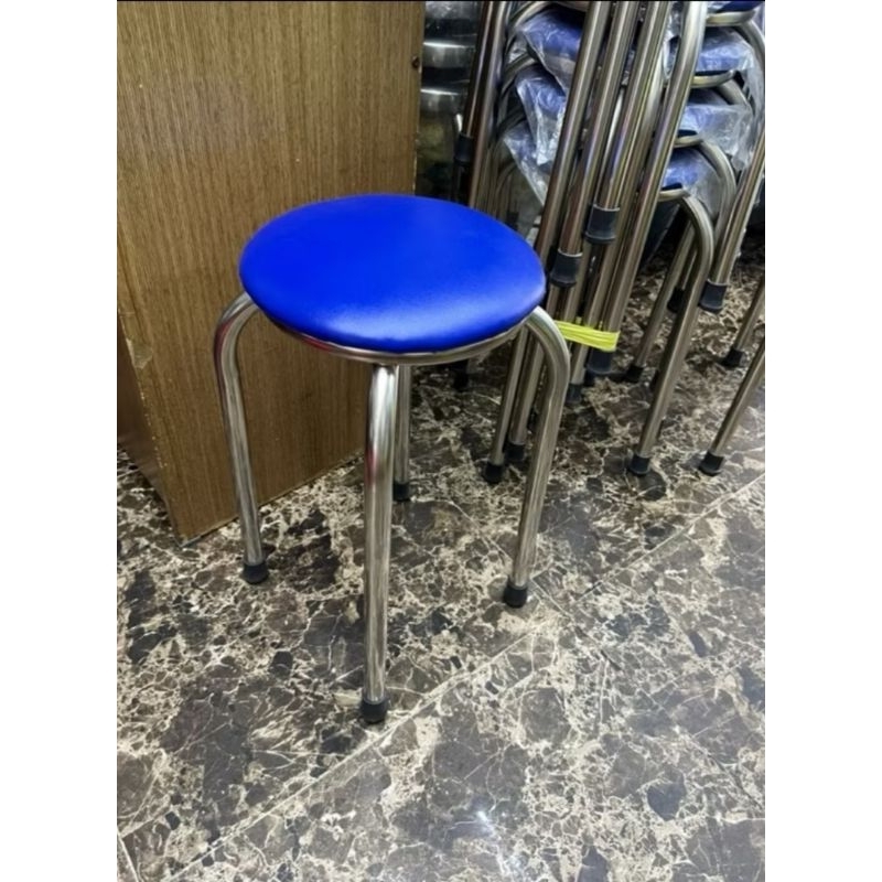 Ghế đẩu mặt nệm - Inox, cao 50cm