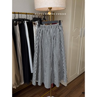 Ngocanh6959 CV0245 Chân váy kẻ caro loại 1 dáng dài phong cách tiểu thư sang trọng Hàn Quốc NEW