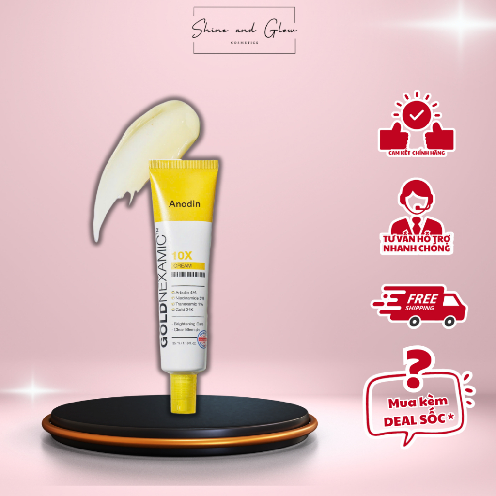 Kem dưỡng ẩm sáng da, mờ thâm nám sạm Anodin goldnexamic 10x 30ml
