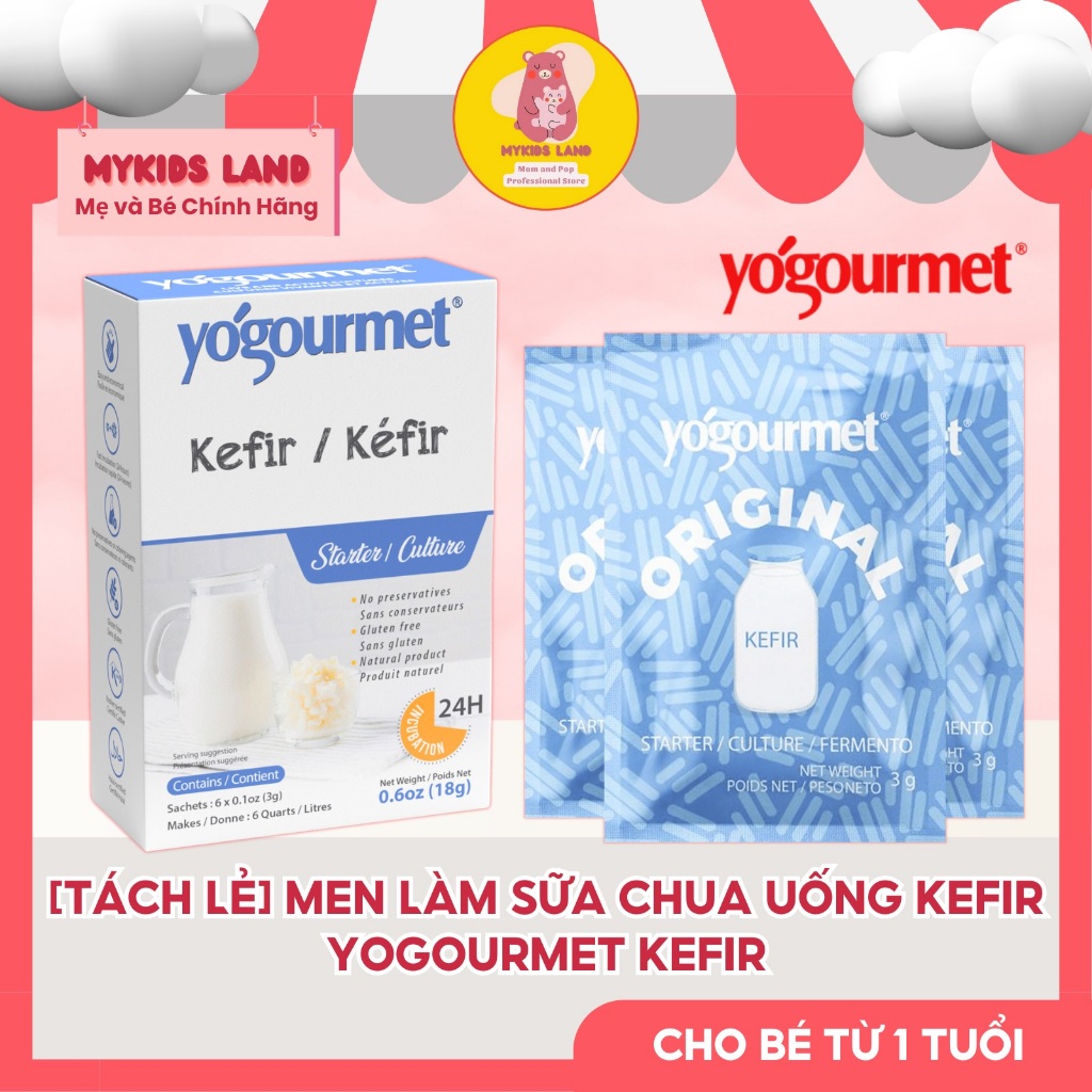 Men KEFIR Làm Sữa Chua Uống YOGOURMET - Yogourmet Kefir Starter Làm Kefir Tại Nhà Cho Bé