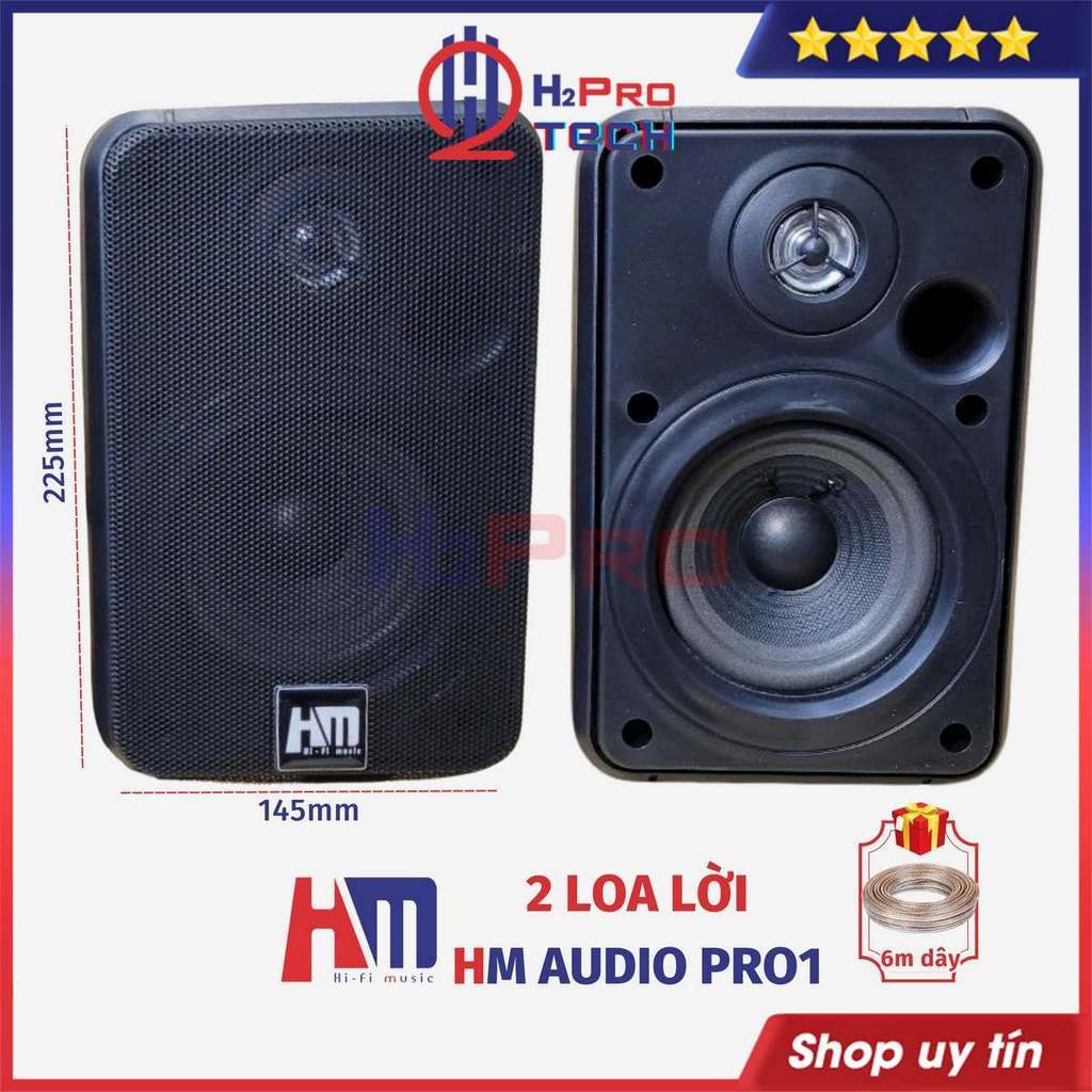 Loa Lời HM Audio Pro1 160W (Giá 2 Cái, Tặng Dây) Nhạc Hay, Loa Trợ Lời Karaoke, Quán Cafe, Nhà Hàng