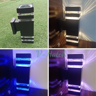 (Nguồn nhôm đúc) Đèn hắt cột 2 đầu ánh sáng 3 chế độ hoặc tự đổi màu kt270x90x150mm trang trí nội ngoại thất