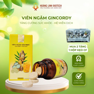 Viên Ngậm Gincordy Tinh Chất Gừng Tây Trà, Sinh Khối Nấm Đông Trùng Hạ Thảo, Giảm Ho Phế Đàm | Hoàng Linh Biotech HLB