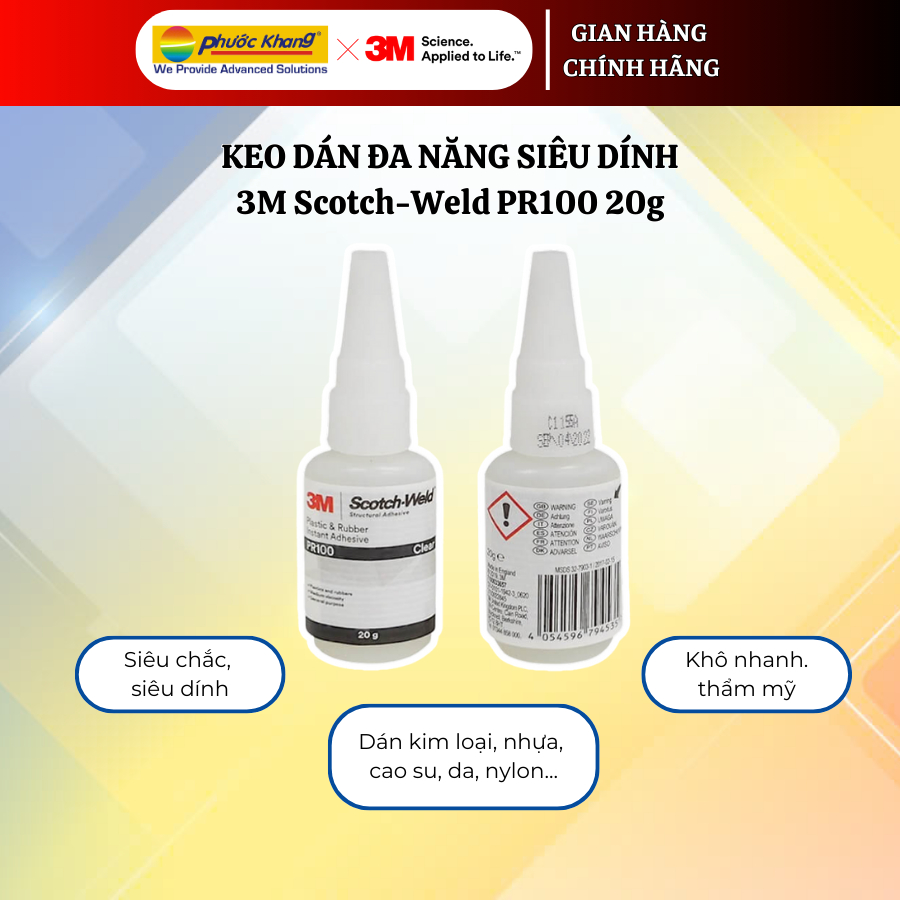 Keo Dán Đa Năng Siêu Dính 3M Scotch-Weld PR100 20g