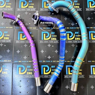 CỔ PÔ TITAN ĐIỆN PHÂN LÊN MÀU Kèm Pas Nhôm và Khâu Chống Xì Inox 304 gắn cho nhiều dòng xe