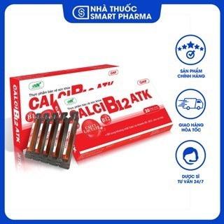 CalciB12 ATK Bổ sung khoáng chất Calci và Vitamin B1,B12 cho cơ thể ( Hộp 20 ống )