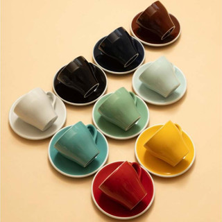  Ly cốc sứ cà phê Espresso 80ml Tulip kèm đĩa - Loveramics gốm trơn bóng đẹp mắt 