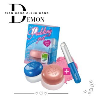 Set son bùn Fwee Lip&Cheek Blurry Pudding pot tặng kèm cọ