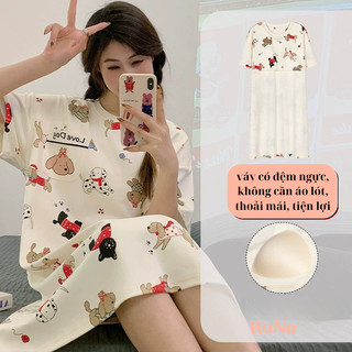 Váy Suông Đầm Suông RaNa Váy mặc đi chơi mặc nhà Mùa Hè Áo Cardigan Tay Ngắn Váy xuông nữ form rộng