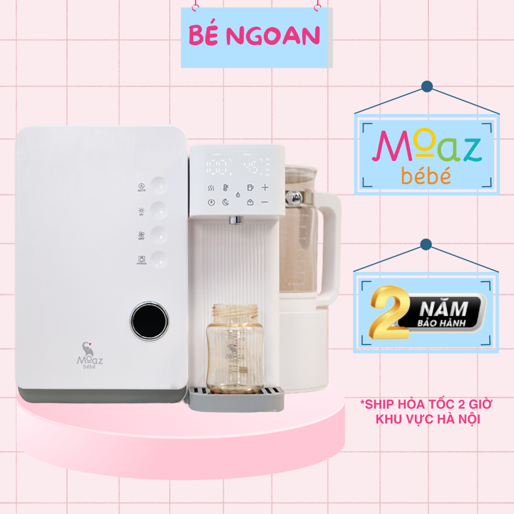Máy tiệt trùng sấy khô UVC và đun nước thông minh Moaz BéBé mb104 bảo hành chính hãng 12 tháng