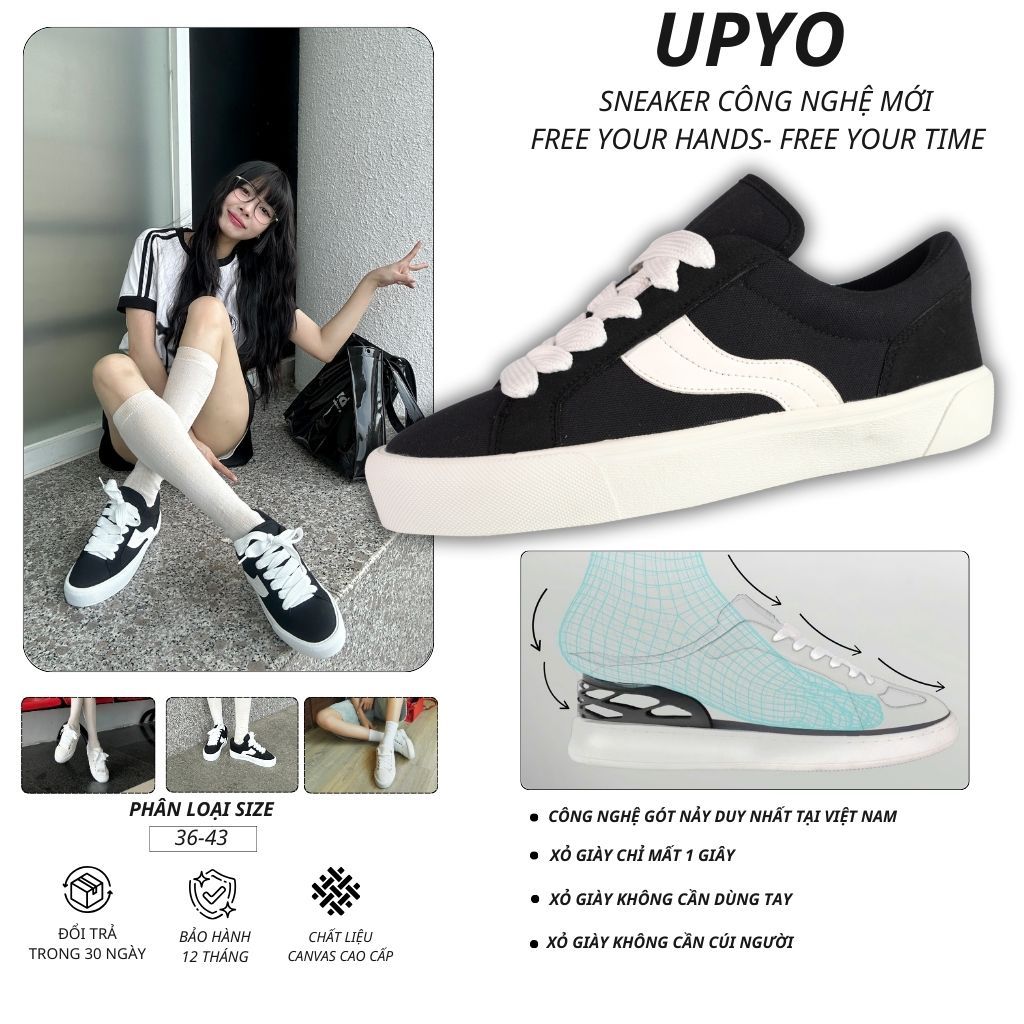 Giày Nam Nữ GenC, Sneaker công năng Hands free, Giày thể thao chống trơn trượt ,tăng chiều cao-BH 1 năm( UG09 ) | BigBuy360 - bigbuy360.vn