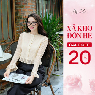 Áo ren ngắn Alice Top by Ms Cici thiết kế dáng peplum nữ tính, chất liệu ren cao cấp  hoạ tiết nổi AK2443