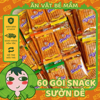 Combo 60 Gói Snack Sườn Dê Nướng Hằng Đại, Sườn Nướng Mini, Đồ Ăn Vặt Cổng Trường Tuổi Thơ, Đồ Ăn Vặt Bé Mầm