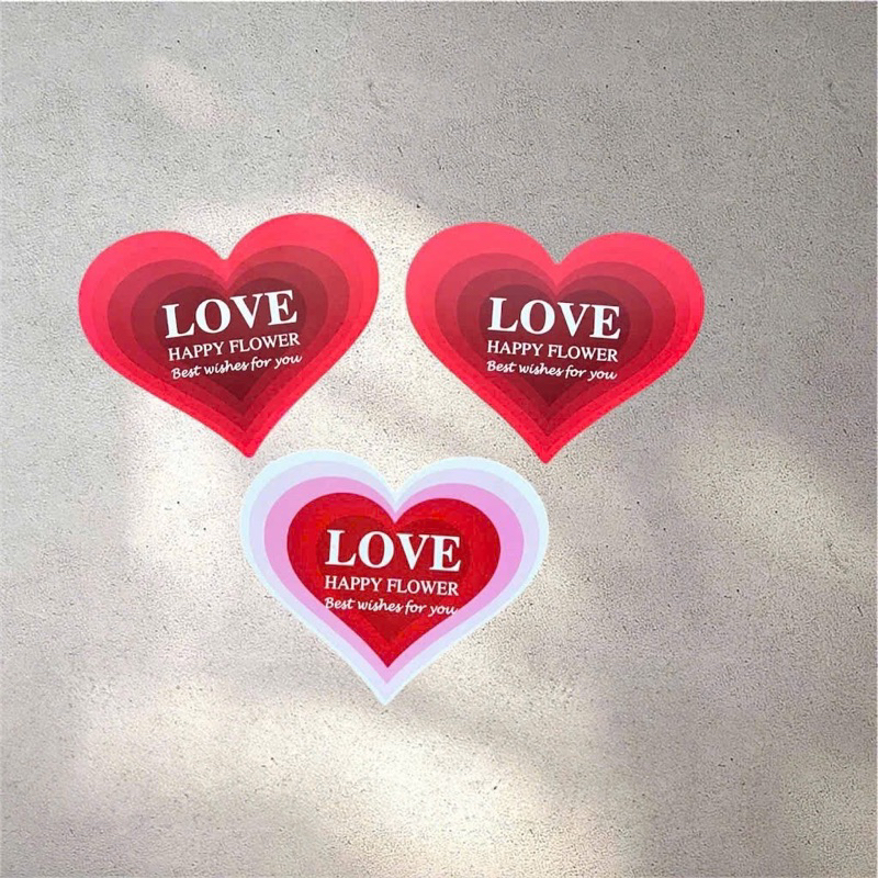 Lẻ 1 thiệp TRÁI TIM 1 mặt ghim cốt giấy bó hoa trang trí nhiều mẫu