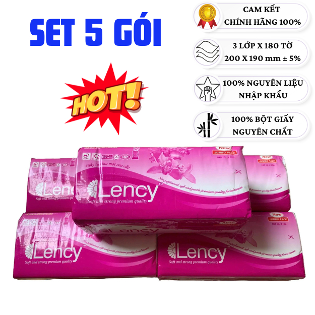 SET 5 GÓI GIẤY ĂN RÚT LENCY