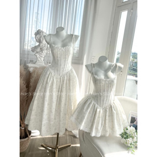 [HAN’S STORE] SẴN FORM MIDI -VÁY TIỂU THƯ HOA LAVENDER FORM CORSET DỄ THƯƠNG MẪN TIÊN TẾT 2025(ẢNH THẬT)
