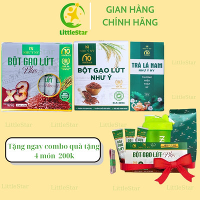 Bột Gạo Lứt X3 plus (20 gói )  Như Ý Ny Chính Hãng, Bột ăn Kiêng  Kèm Ly Pha Bột và Thước dây