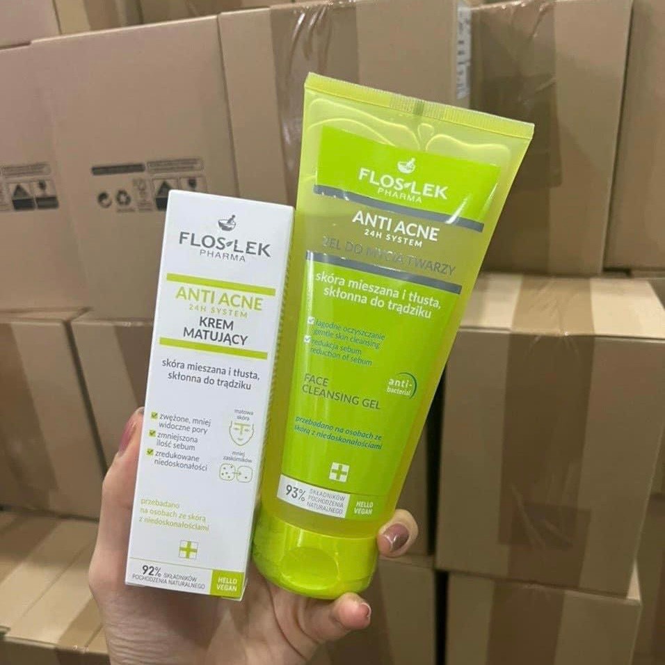 Sữa rửa mặt Floslek Anti Acne Gel rửa mặt cho da nhờn mụn SRM 200ml