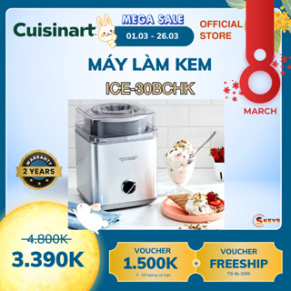 Máy Làm Kem & Sữa Chua Cuisinart ICE-30BCHK 2L Chính hãng Mỹ - Tự Động, Nhanh, Dễ Dùng Tại Nhà