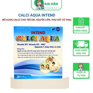 INTEND CALCI AQUA - bổ sung Vitamin D3, vitamin K2 , MK7, Aquamin F nhập khẩu từ Anh - hộp 20 ống