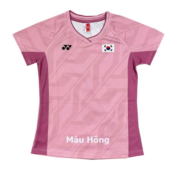 Áo Cầu Lông Nam Nữ Cổ Tròn Yonex Đội Tuyển Hàn Quốc 6553 Màu Hồng có size 3XL