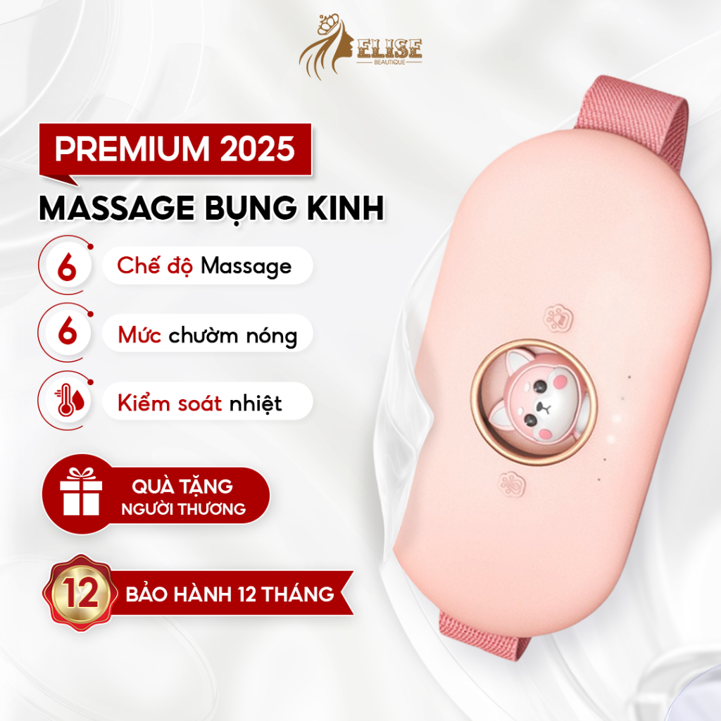 Máy Massage Chườm Nóng Giảm Đau Bụng Kinh ELISE AFS.2105 - Đai massage bụng lưng - Quà Tặng Bạn Gái