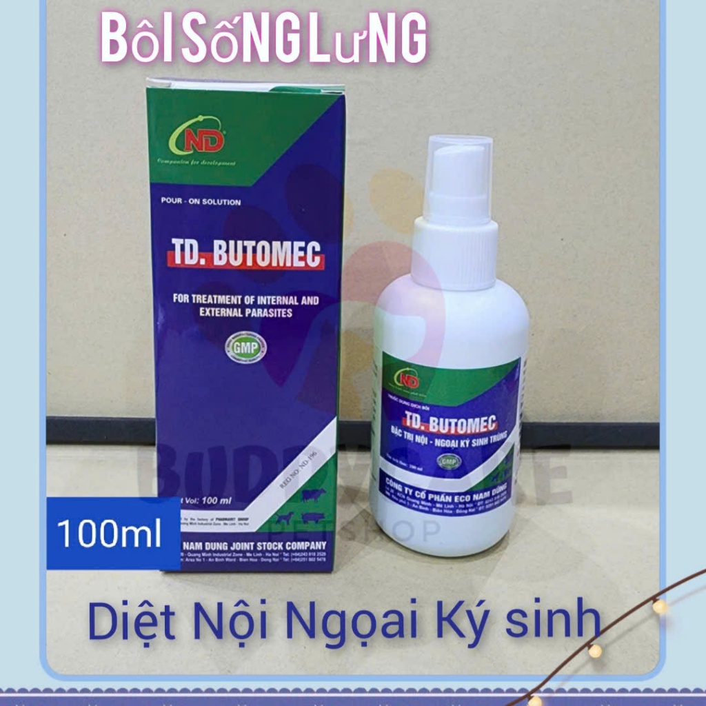 🐾 TD.BUTOMEC 100ml – DIỆT KÝ SINH TRÙNG NỘI NGOẠI 🦠GIA SÚC & CHÓ MÈO