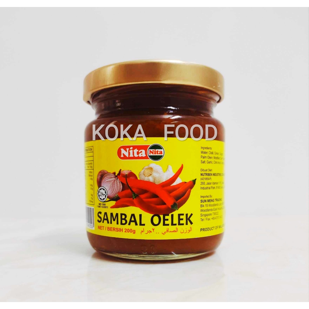 Tương Ớt Tỏi Sambal Oelex Sốt Ớt Malaysia hiệu Nita Lọ 200 Gram Cabin Gourmet
