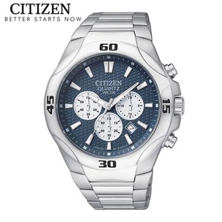 Đồng hồ nam citizen pin-quartz dây thép không gỉ an8020-51l - mặt xanh