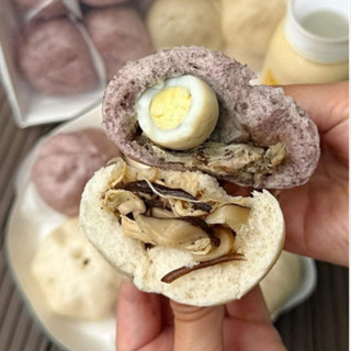   HỎA TỐC  Bánh Bao Healthy 2 vị nguyên cám yến mạch gà nấm - gạo lứt trứng cút thịt hộp 8 bánh 