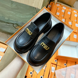 Giày lười nữ miu mũi tròn chất da mềm, loafer nữ tag đồng thời trang, giày búp bê nữ đế cao oxford 4cm êm chân