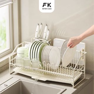  Kệ úp chén và bát đĩa thông minh có khay giá úp bát và để đĩa chén thép carbon chống gỉ 