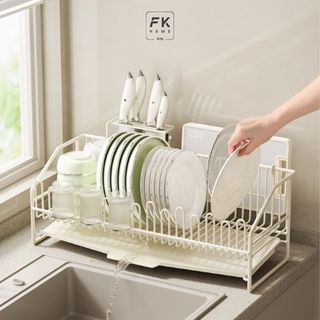  Kệ úp chén và bát đĩa thông minh có khay giá úp bát và để đĩa chén thép carbon chống gỉ 