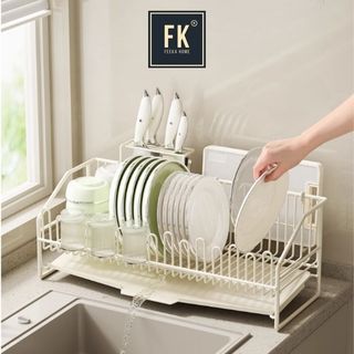  Kệ úp chén và bát đĩa thông minh có khay giá úp bát và để đĩa chén thép carbon chống gỉ 