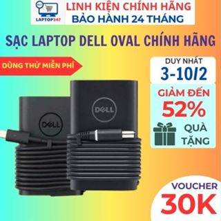 Sạc Laptop DELL Oval Chân To/Nhỏ - Sạc DELL Type C - Sạc Máy Tính DELL 65W/90W - Cục Sạc Laptop DELL