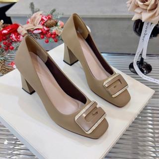 Giày Cao Gót Nữ Mũi Vuông công sở đính đá sang trọng cao 5cm 5P 7cm 7P Xưởng Giày Bánh Bèo mã CaogotNo2Da