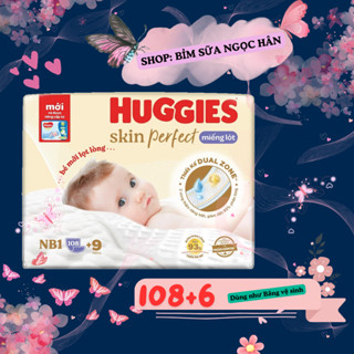  Miếng lót sơ sinh Huggies NB1 108+6 Skin Perfect  có thể dùng như BVS  #huggies #tã dán Huggies #bỉm huggies #newborn 