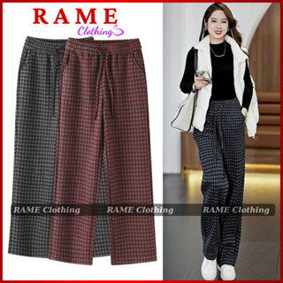 Quần Ống Suông Nữ Kẻ Sọc Caro Chất Umi Dạ Cao Cấp Co Giãn_SOC 4