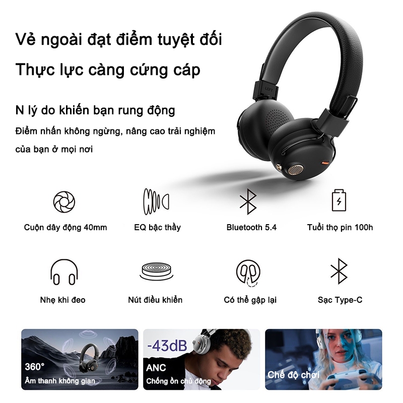Tai Nghe Không Dây Bluetooth Funk ANC Giảm Tiếng Ồn Chủ Động Micro ENC Có APP | BigBuy360 - bigbuy360.vn