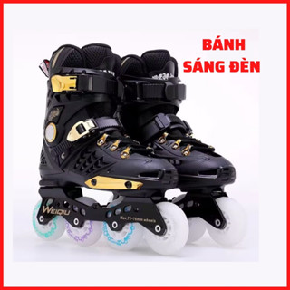  Giày Patin người lớn cao cấp TNT QS sáng đèn trẻ em dòng patin 2 lớp an toàn cho chân bánh cao su đặc. 
