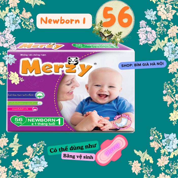MIẾNG LÓT Merzy Tã cho trẻ sơ sinh Merzy (Newborn 1 +2) Siêu mềm mại #bỉm Merzy #merzy #tã merzy #ne