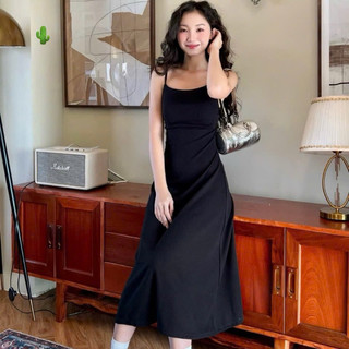 Váy hai dây dáng dài basic thun co giãn bầu bí bon chen được Juka. Store
