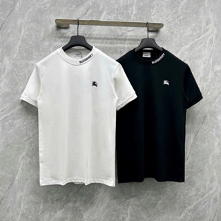 Áo phông nam nữ Premium cotton Bắp Rang Bơ viền cổ dệt chữ hãng ngực thêu ngựa chiến