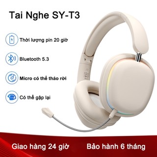 Tai Nghe Gaming Bluetooth SY-T3 Không Dây RGB Với Micrô Có Thể Tháo Rời